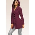 thumbnail image 1 of Abrigo Elegante con capucha Vino Extra Grande, 1 of 2