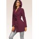 thumbnail image 1 of Abrigo Elegante con capucha Vino Chica, 1 of 2