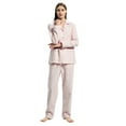 thumbnail image 3 of GLOBAL Women 100% Cotton Pajama Set Long Sleeve Pjs Button Down Comfy Nightwear, 3 of 5