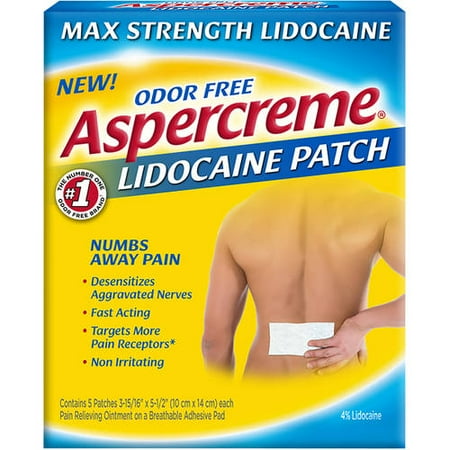 Aspercreme Lidocaine Patch Max Strength Odor Free - 5 CT