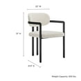 thumbnail image 3 of Side Dining Chair, White, Fabric, Metal, Bar Pub Cafe Bistro Dining Kitchen Hospitality Restaurant, Modern Contemporary, HB37857, 3 of 10