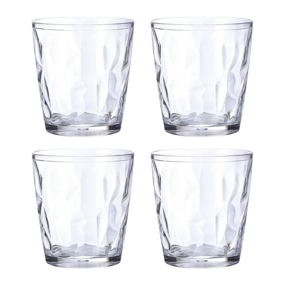 Uxcell 10oz Acrylic Drinking Glasses, 4Pack Plastic Reusable Tumblers Drinkware for Home Outdoors, Transparent