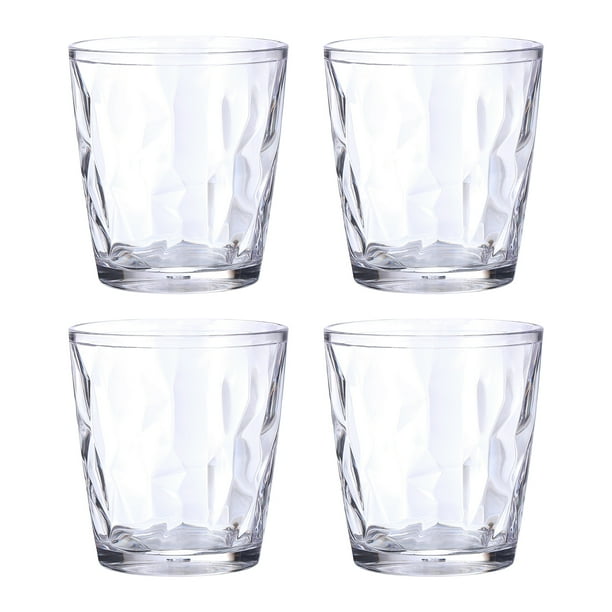 Vasos de acrílico de 10oz Uxcell, 4Pack, vasos reutilizables de plástico para el hogar y al aire libre, transparentes