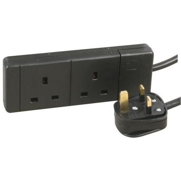 PRO ELEC - 2 Gang Extension Lead, 10m Black