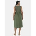 thumbnail image 2 of Time and Tru Women's and Women’s Plus Sleeveless Mix Tank Dress, Sizes XS-4X, 2 of 4