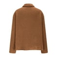 thumbnail image 4 of adviicd Women's Fuzzy Sherpa Fleece Button Up Jacket - Long Sleeve Winter Warm Outwear with Pockets (Coffee, S), 4 of 7