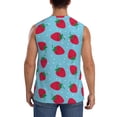 thumbnail image 4 of Pofeuu Strawberries Print Men's Muscle T-Shirt, Sleeveless, Muscle Tank, Classic Muscle Tee Top For Men Casual Sleeveless Muscle T-Shirt Trendy Clothes-XX-Large, 4 of 7