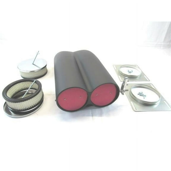 Aluminum Shotgun Double Barrel Intake Hood Scoop Smooth Dual Carb Setup, Black