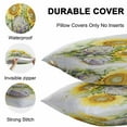 thumbnail image 6 of Outdoor Waterproof Pillow Covers Pack of 2, Summer Flowers Vintage Sunflower Floral Farm Decorative Throw Pillowcases Cushion Covers for Garden Patio Tent Sofa Couch, 16x16 inch, 6 of 8