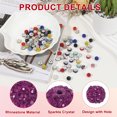 thumbnail image 3 of Uxcell Perles en Strass pour Fabrication de Bijoux, Perles Rondes Brillantes Disco Violet Rouge, 3 of 7