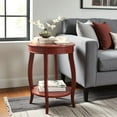 thumbnail image 6 of Hassch 18" Round Wooden Side Table with Open Shelf, Modern Red Accent End Desk for Small Space, Living Room, Bedroom, 6 of 8