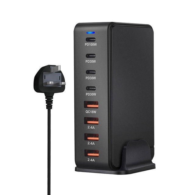 240W USB C Charging Station, GaN Compact 8-Port USB C Fast Charging Station. P9X6