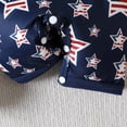 thumbnail image 6 of MeetoTime Baby Boys Girls Independence Day Jumpsuits Short Sleeve Infant Toddler Wrap Bottom Rompers Baby Summer Clothes, 6 of 7