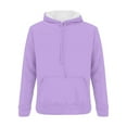 thumbnail image 3 of PMVFHDE Women's Solid Color Pullover Hoodie with Drawstring Pocket Casual Oversized Comfort Fit Fall Winter Athletic Sweatshirt Purple，XXXL, 3 of 3