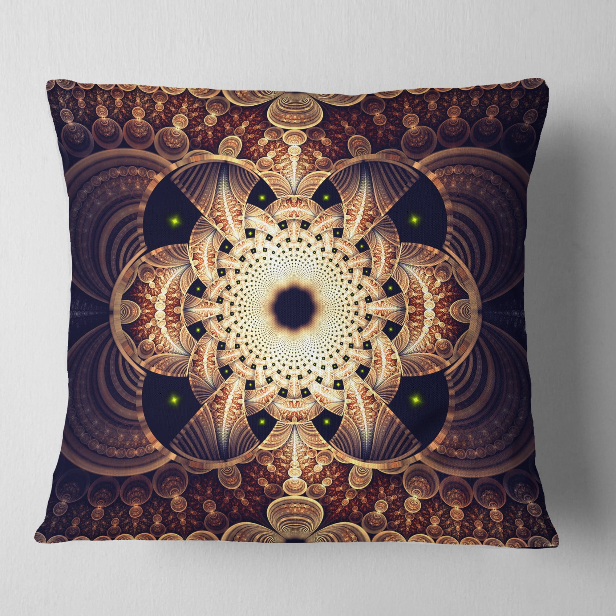 Designart 18" x 18" Black Polyester Throw Pillow
