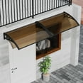 thumbnail image 2 of Door Awnings Exterior, Awning for Door Entrance, 31.5x47 Inches Awnings for Doors, Window Awning Canopy Exterior with Plastic Steel Bracket, UV, Rain, Snow Protection Door Awning -Brown, 2 of 8