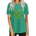 thumbnail image 1 of Pxiakgy Vente Chaude! T-Shirt Trèfle de la Saint-Patrick pour Femmes Chanceux Irlandais Manches Courtes T-Shirt Graphique Trèfle Mode Décontractée Col Rond Manches Courtes Imprimé Vert G, 1 of 6