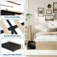 thumbnail image 4 of Bed Frame with 2 Storage Drawers, Wooden Low Profile Bed Frame, No Headboard, Wood Slat Support, Noise Free, No Box Spring Needed, Easy Assembly, 4 of 7