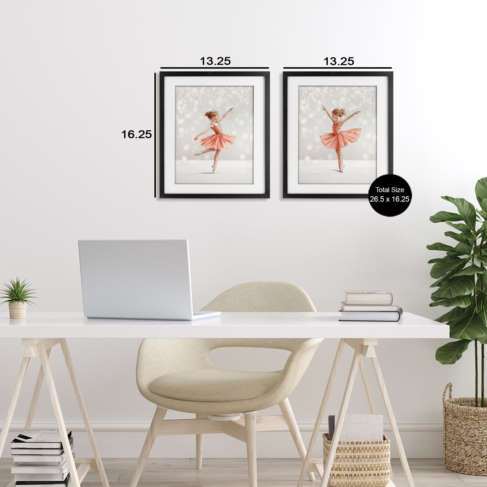 Stupell Industries Dancers In The Light 2 Piece Black Framed Print Under Glass Set, design by Christine Simpson Art