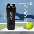 thumbnail image 3 of XTKS Botella Coctelera - Vaso Coctelera de Proteínas con Compartimentos de Almacenamiento - Botellas de Batido de Entrenamiento a Prueba de Fugas con Mezclador para una Mezcla Suave - 500ML/16oz (NEGR, 3 of 5