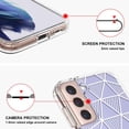 thumbnail image 4 of Galaxy S21 Plus Case, Cute White Geometric Pattern Clear Design Transparent Plastic Hard Back Case with TPU Bumper Protective Case Cover for Samsung Galaxy S21 Plus 5G, 4 of 7
