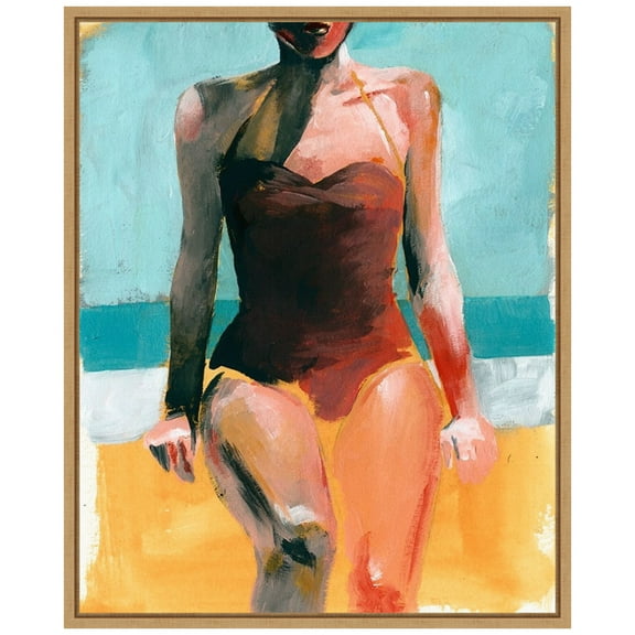 Amanti Art Vintage Swim II Framed Canvas Wall Art Print
