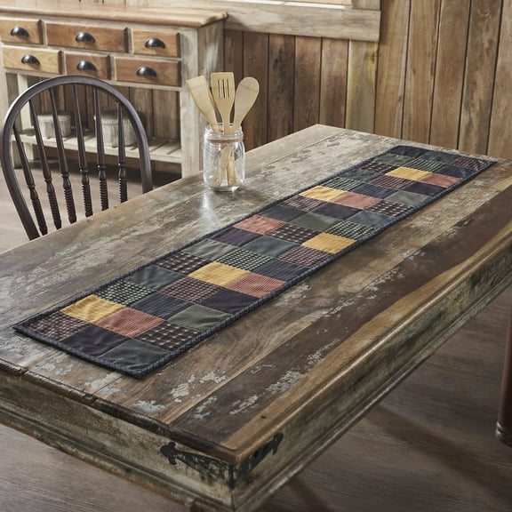VHC Brands Runner 12x60, Cotton Dining Room, Kitchen Table Runner, Country Farmhouse Style, Heritage Farms Collection, Rectangle 12x60, Deep Burgundy
