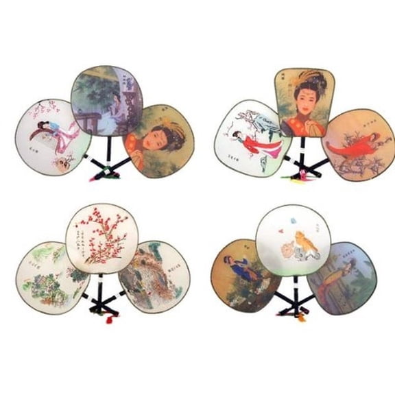 Assortment of one dozen (12) Silk Palace Fan