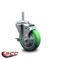 thumbnail image 2 of 4 Inch Green Poly Wheel Swivel 3/4 Inch Threaded Stem Caster with Brake, 2 of 2