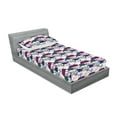 thumbnail image 2 of Skull Fitted Sheet & Pillow Sham Set, Repetitive Shadows of Skeleton Heads with Dark Blue Gothic Themed Modern, Decorative Printed 2 Piece Bedding Decor, Twinxl, Hunter Green Plum Rose, by Ambesonne, 2 of 2