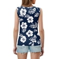 thumbnail image 4 of SAATLERI Women's Loose Fit Hawaiian Print Tank Top V-Neck Sleeveless Shirts Summer Tops Casual Trendy Vacation Wear, 4 of 4