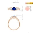 thumbnail image 5 of ANGARA Natural Aeon Sapphire & Diamond Three Stone Engagement Ring in 14K Rose Gold for Women (Size-5mm) | September Birthstone, Anniversary, Jewelry Gift for Women | Natural Sapphire Ring, 5 of 9