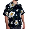 thumbnail image 2 of Daisy Men's Short Sleeve Beach Shirts, Casual Printed Button Down, Summer Unisex Spread Collar Tops, 2 of 6