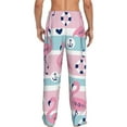 thumbnail image 3 of Xecao Pink Striped Flamingo Men's Straight Lounge Pajama Pants: The Ultimate in Comfortable Sleepwear, 3 of 9
