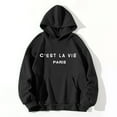 thumbnail image 2 of MSJUHEG Womens Hoodies Hoodie Women'S Letter Printed Hooded Pocket Sweater With Drawstring Sweatshirt For Women Black M, 2 of 4