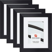 Craig Frames Modern Aesthetics 125, 14x18 inch Picture Frame Matted for a 10x13 Photo, Black, Set of 4