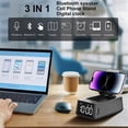 thumbnail image 2 of 3 in 1 Bluetooth Speaker with Loud Alarm Clock Cell Phone Stand,Black, 2 of 5