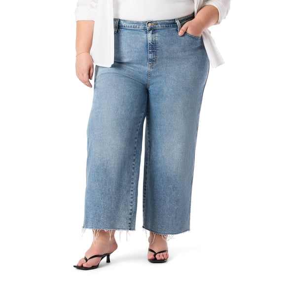 Levi Strauss Signature Women's and Women's Plus Vintage Wide Leg Crop Jeans, Sizes 0-22