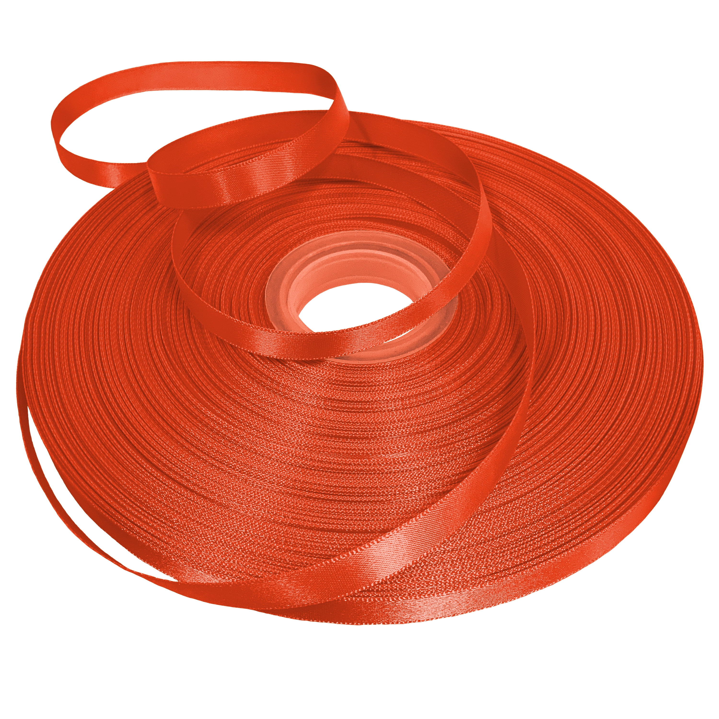 Orange Single Face Satin Ribbon, 3/8" x 100 Yards by Gwen Studios