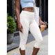 thumbnail image 5 of Pantalones capri de mujer con bajo dividido, cintura plegable, color liso, corte ajustado, estilo cropped., 5 of 8
