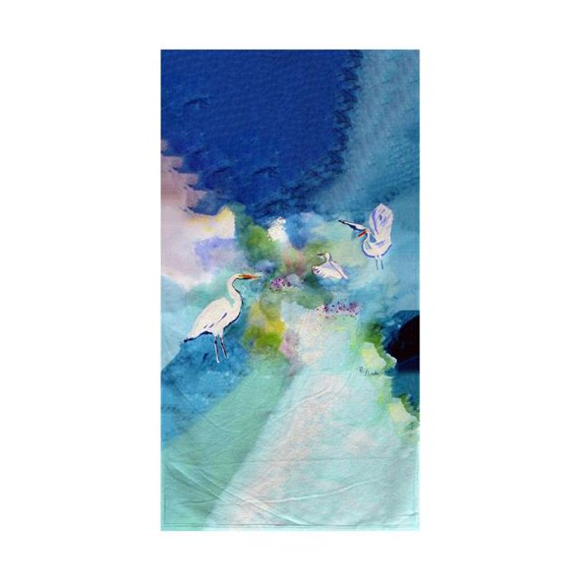 Betsy Drake BT1047 Three Egrets Beach Towel