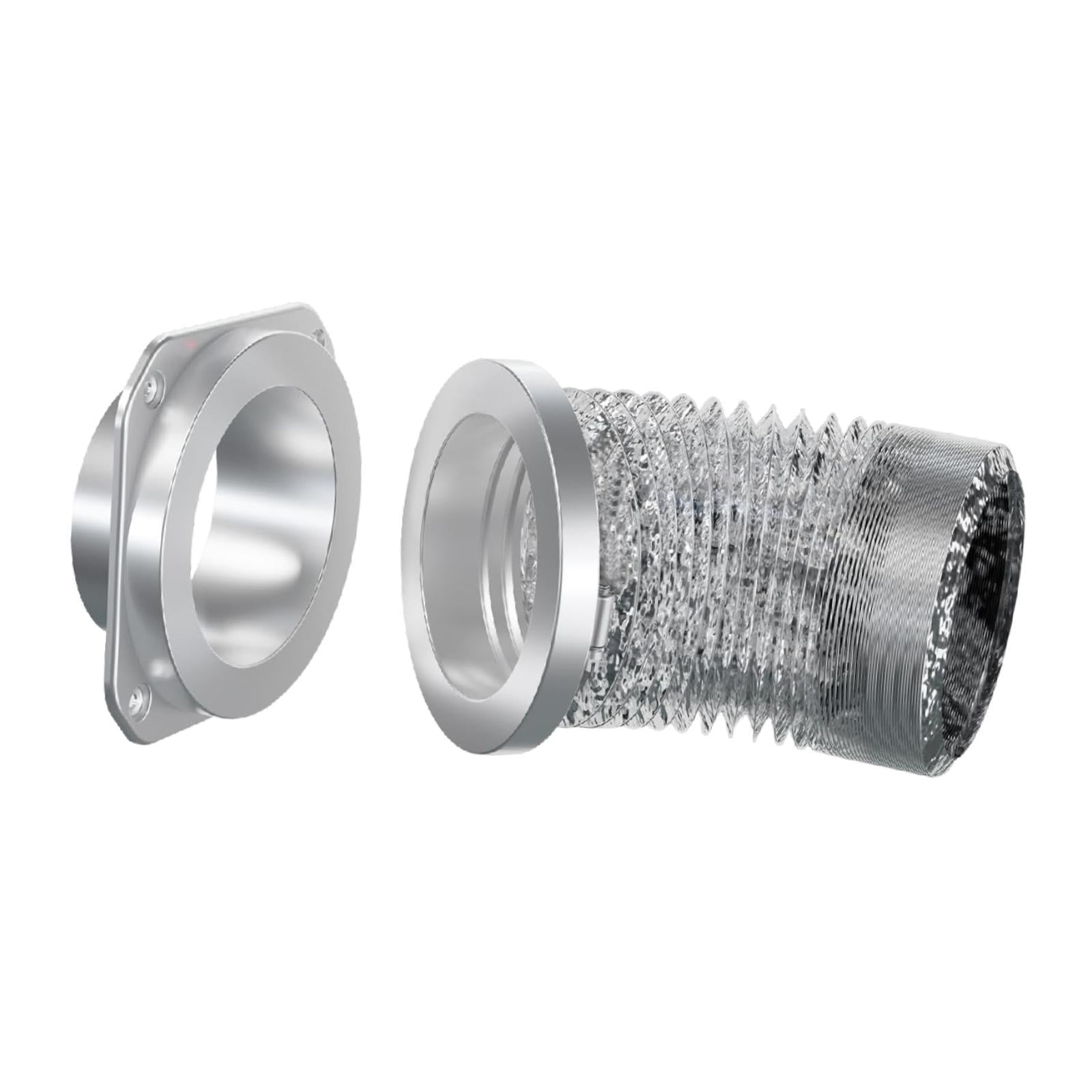 Dryer Vent Connector Coupling Kit Equipment Accessory with Airtight Seal for 4 Inch Diameter Hose Wall Vents