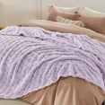 thumbnail image 3 of Cozy Comfort Lavender Fleece Blanket for Couch - Super Soft Cozy King Blankets for Women,Girls, 108x90 Inches, 3 of 7