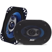 Pyle PL463BL Blue Label 4x6In 240W 3 Way Triaxial Car Speaker Stereo 2 Pack