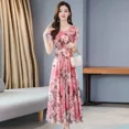 thumbnail image 3 of Plus Size Elegant Vintage Chiffon Dress For Women New Summer Lightweight Long Dress With Loose Fragments Elegant Style, 3 of 5