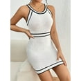 thumbnail image 4 of White & Black Trim Knit Bodycon Dress, 4 of 5