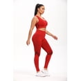 thumbnail image 5 of Yoga Exercise Gym Sports Workout Athletic Women Outfits 2 piece Seamless Bra High Waist Full Length Pants Leggings Set for Running Jogging Walking Tummy Control Non See-Through All Day Comfort, 5 of 8