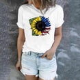 thumbnail image 2 of HCYSFG Womens Assorted Sunflower Graphic T Shirts Crewneck Short Sleeve Peace And Patriotic Designs Casual Tees Relaxed Fit Classic Everyday Summer Tops, 2 of 5