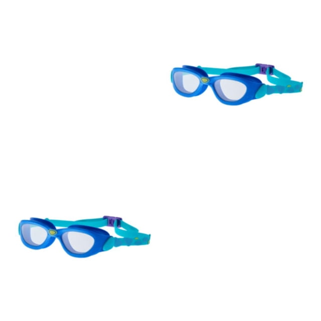 Wosthever Gafas de natación con anillo hermético - Alta definición con revestimiento antivaho Correa ajustable Elástica Amigable con la piel Azul 2Conjunto