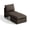 Brown - Single seat & ottoman, variant on CHIC HOUSE Cordelia Corduroy Modular Sofa Console with Storage, Cup Holders and Charging, Brown
